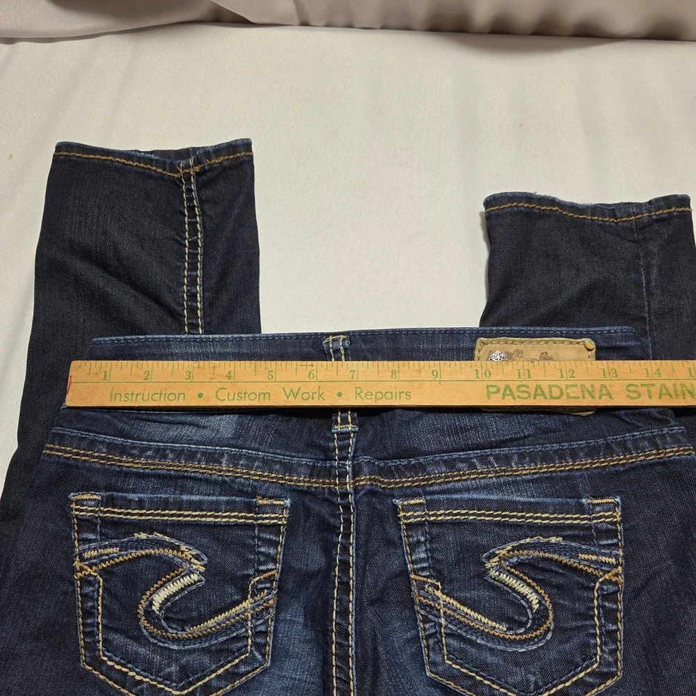 Silver Jeans Co Suki Skinny Dark Wash Denim Jeans Womens W26 L31 Mid Rise